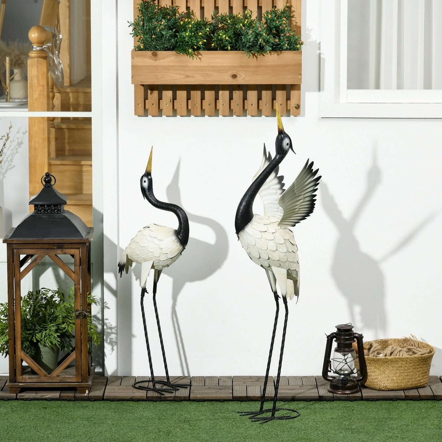 Outsunny Heron Garden Statues - Set of 2
