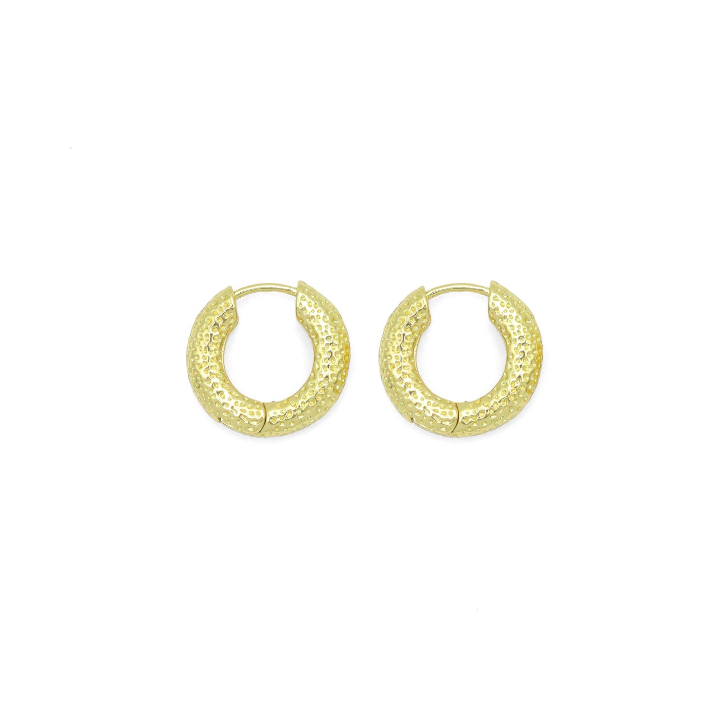 Hammered Gold hoop Earrings, Sku#Y1034