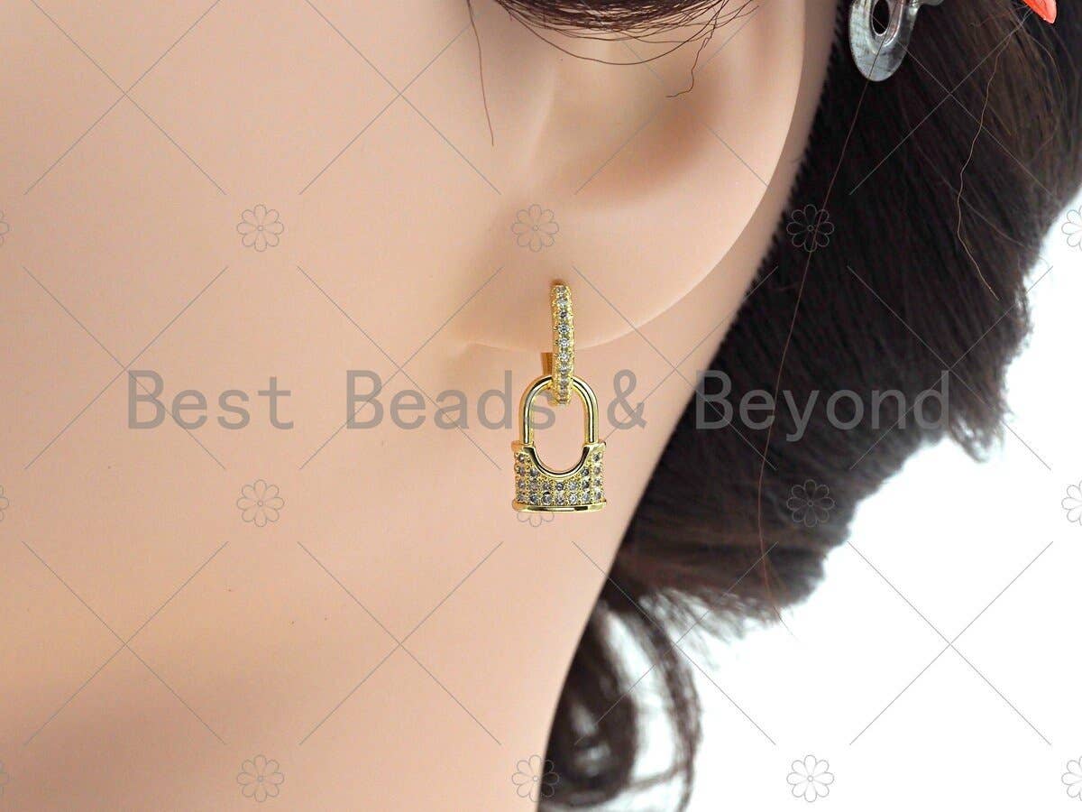 Lock Shape Higgie Earring, Sku#O28