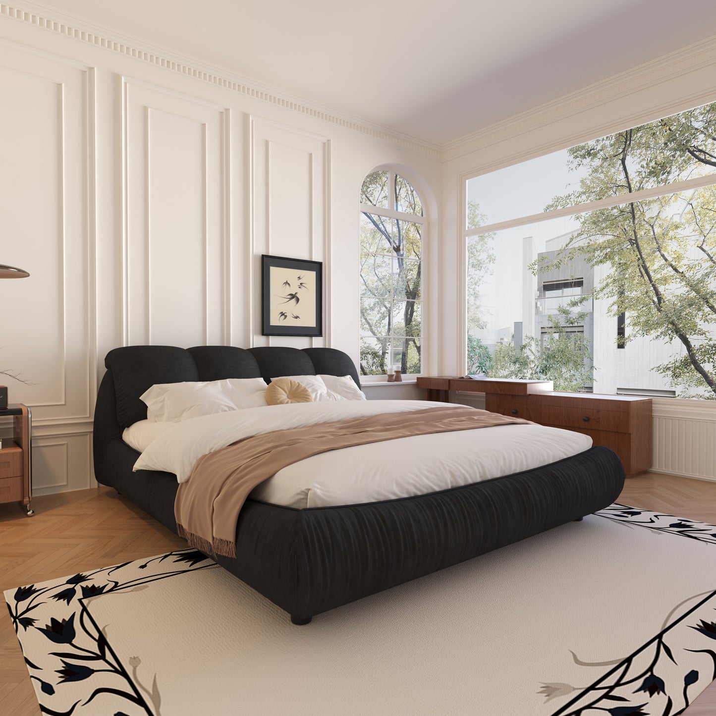 Queen Size Luxury Upholstered Platform Bed