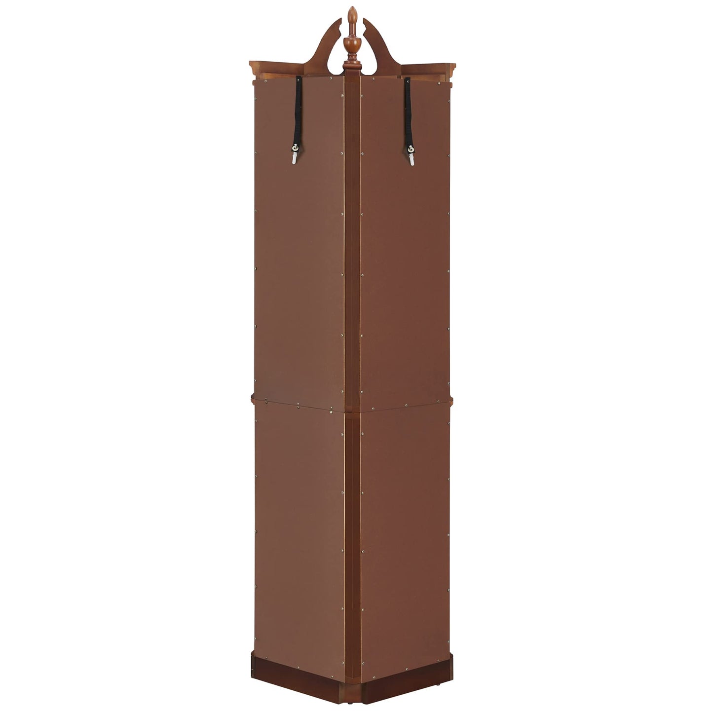 Walnut Corner Curio Cabinet with Lights