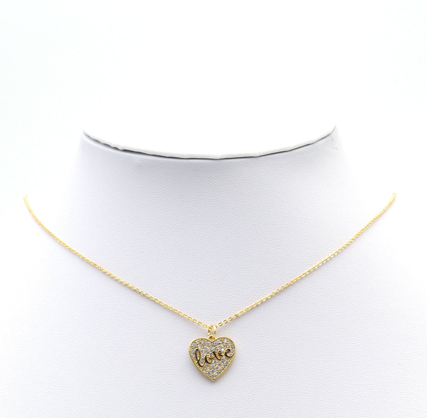 Pave Black Gold Love On Heart Pendant/Charm, sku#B337