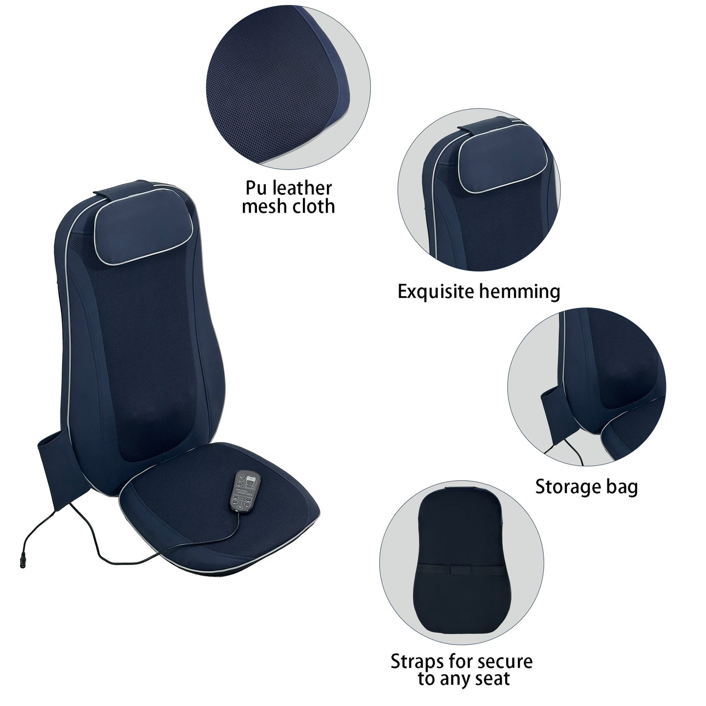 Shiatsu Back Massager with Kneading and Heating