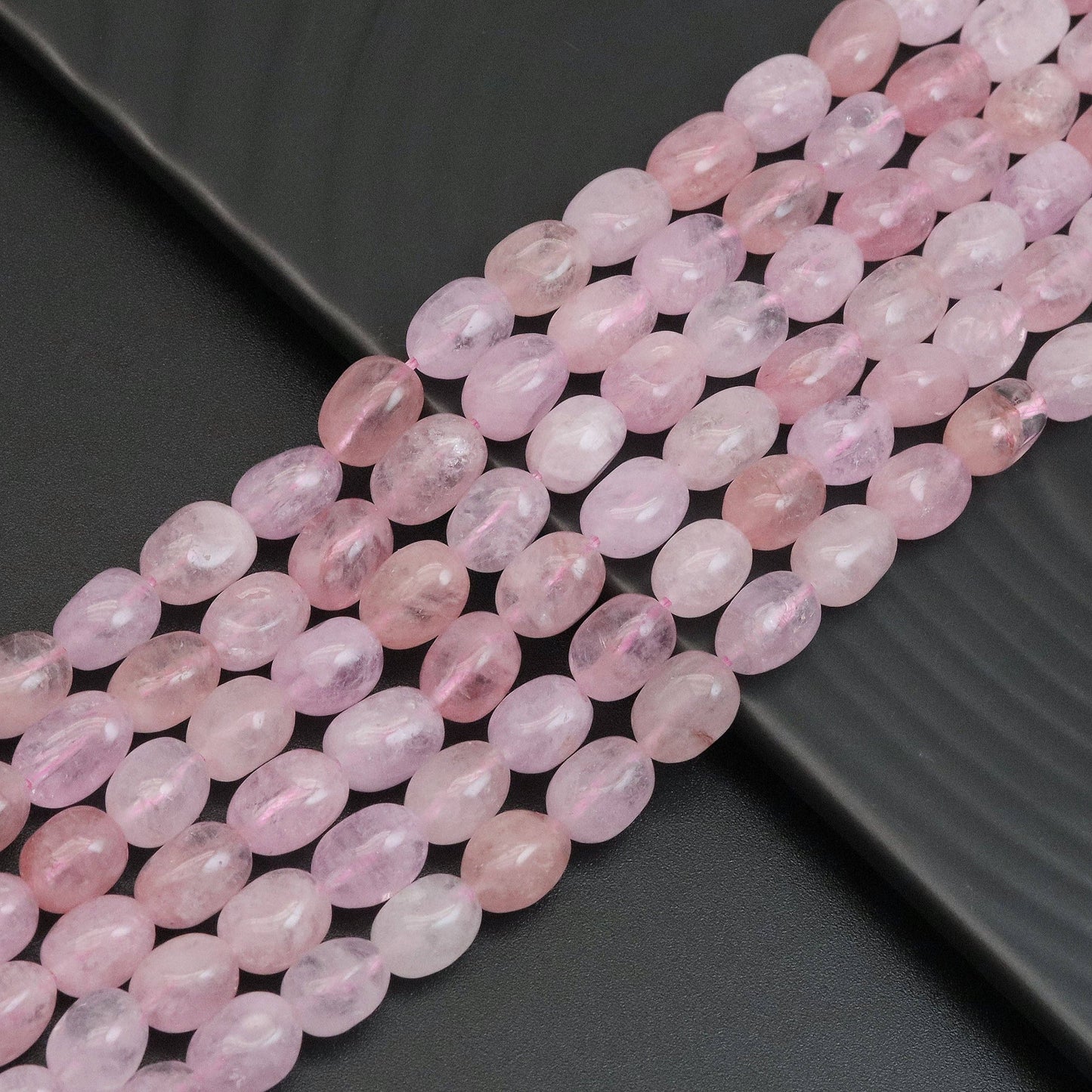10-11mm Oval Morganite Beads, Sku#U1892