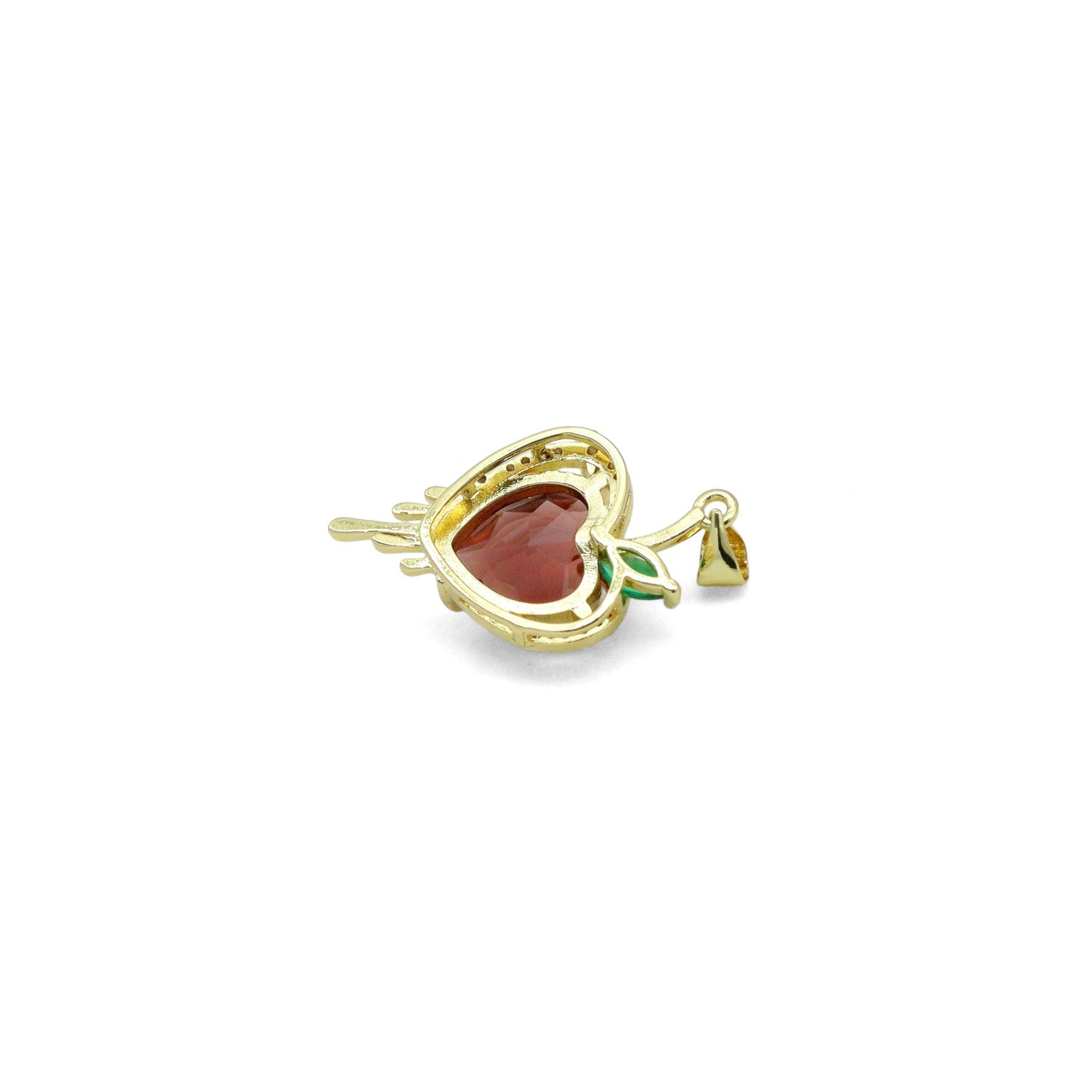 Big Crystal Dripping Heart Charm Pendant, Sku#LK1078