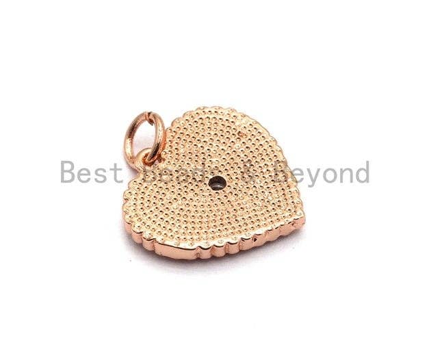 Pave CZ Enamel Heart With Evil Eye Pendant, Enamel Pendant,Enamel Heart Pendant, Oil Drop jewelry Findings,16mm,sku#Z255