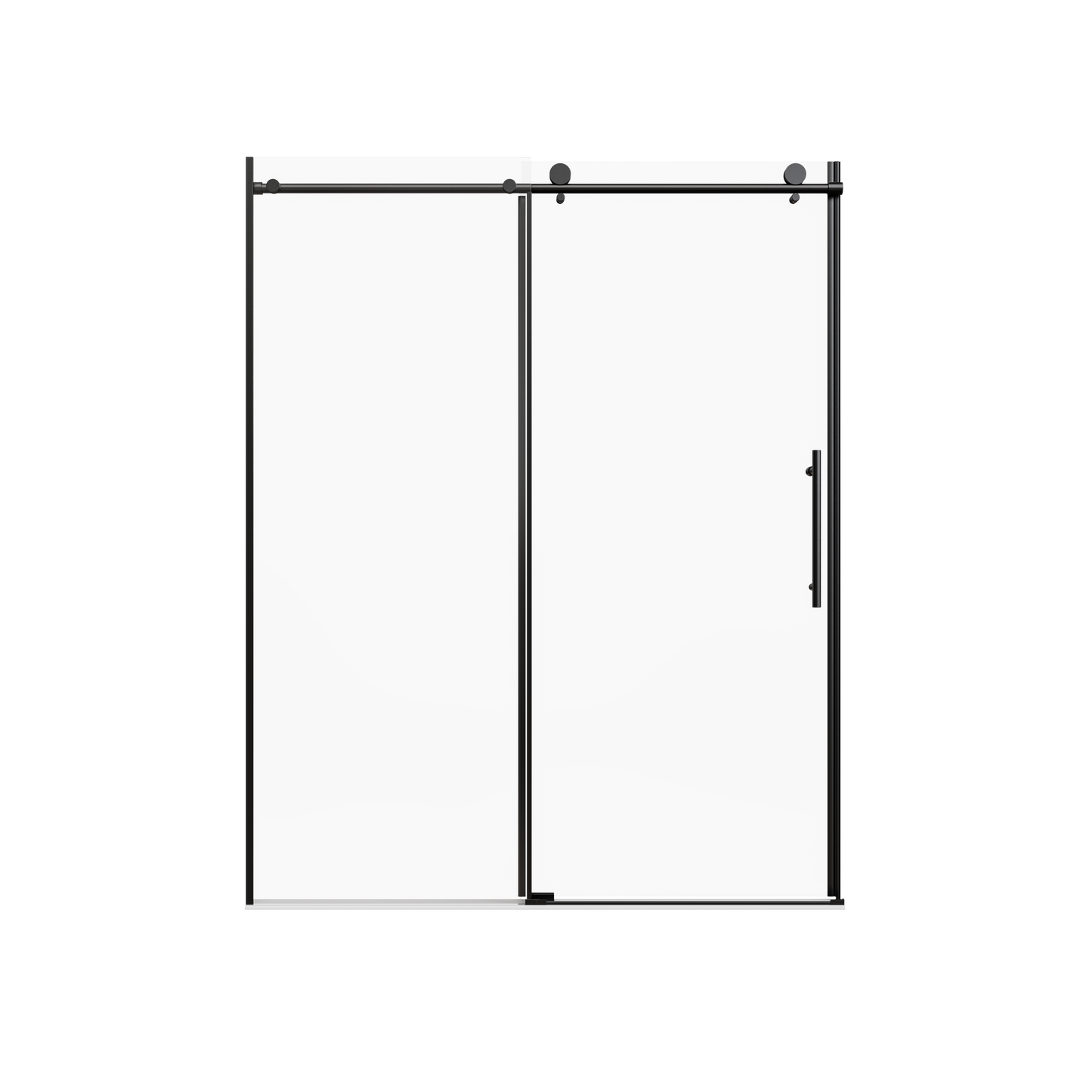 Frameless Stainless Steel Round Tube Single Sliding Shower Door
