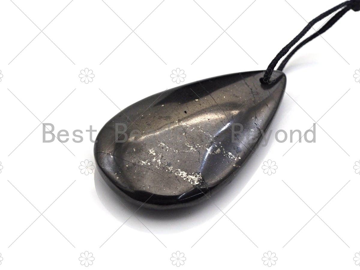 Drop Shape Shungite Pendant for EMF Protection, Shungite Authentic Stone, Healing Energy Pendant, Meditation, Protection,31x42mm, sku# U967