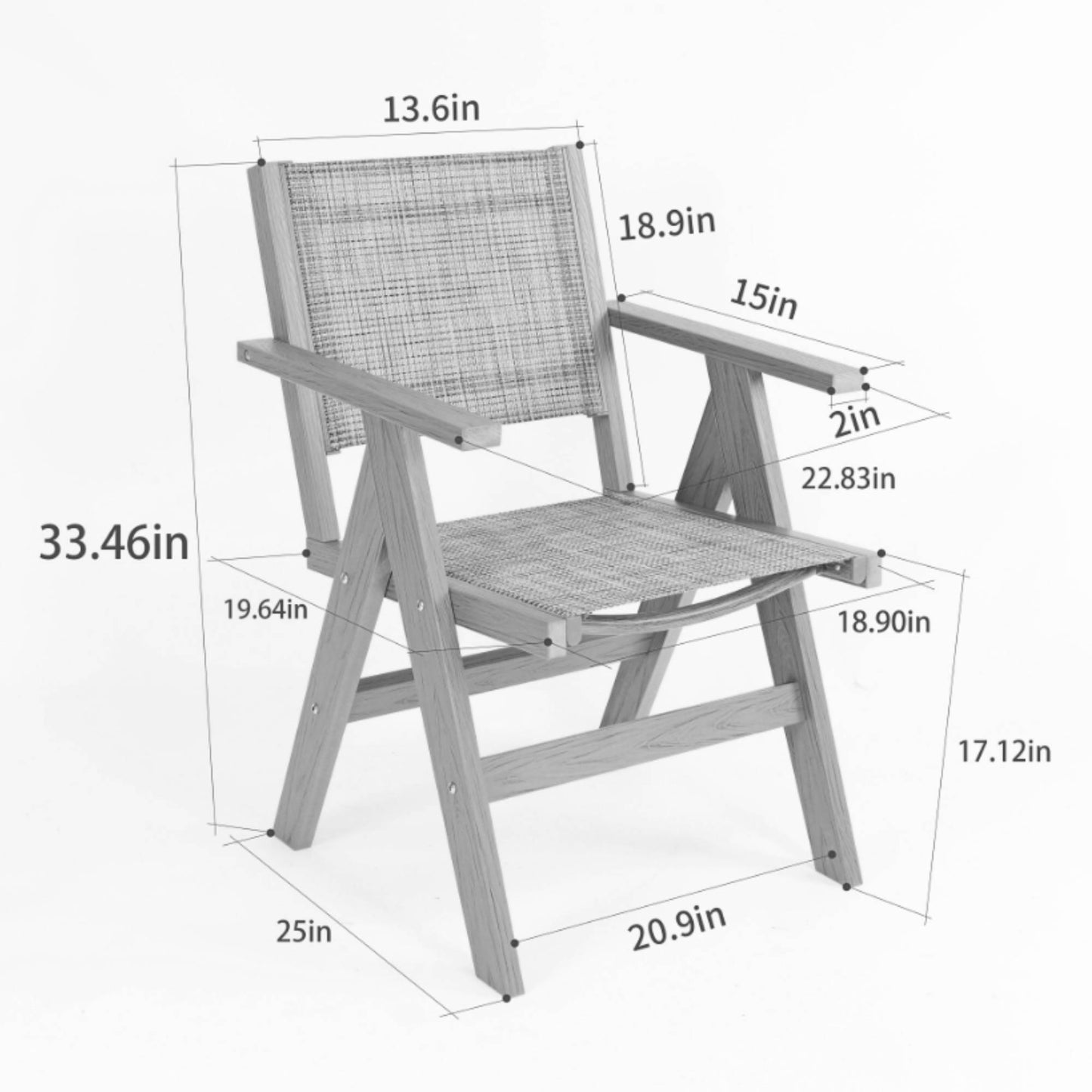 2 Piece HIPS Outdoor Dining Chair Set
