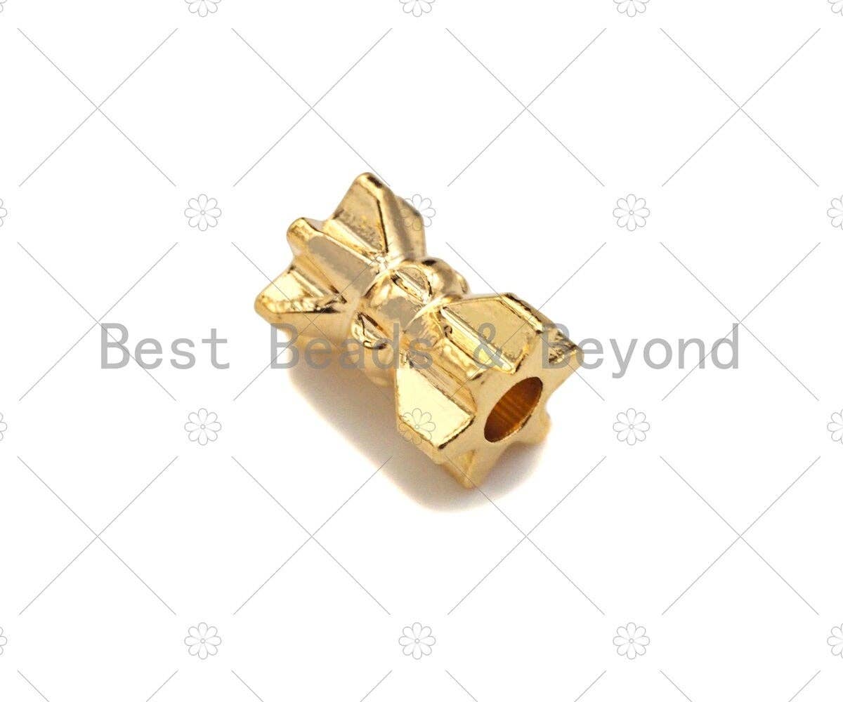 14K Gold High Polished Drum Shape Spacer Beads, Cylinder Beads, Men's Jewelry Findings, Bracelet Necklace Beads,4x5mm, Sku#ZX10