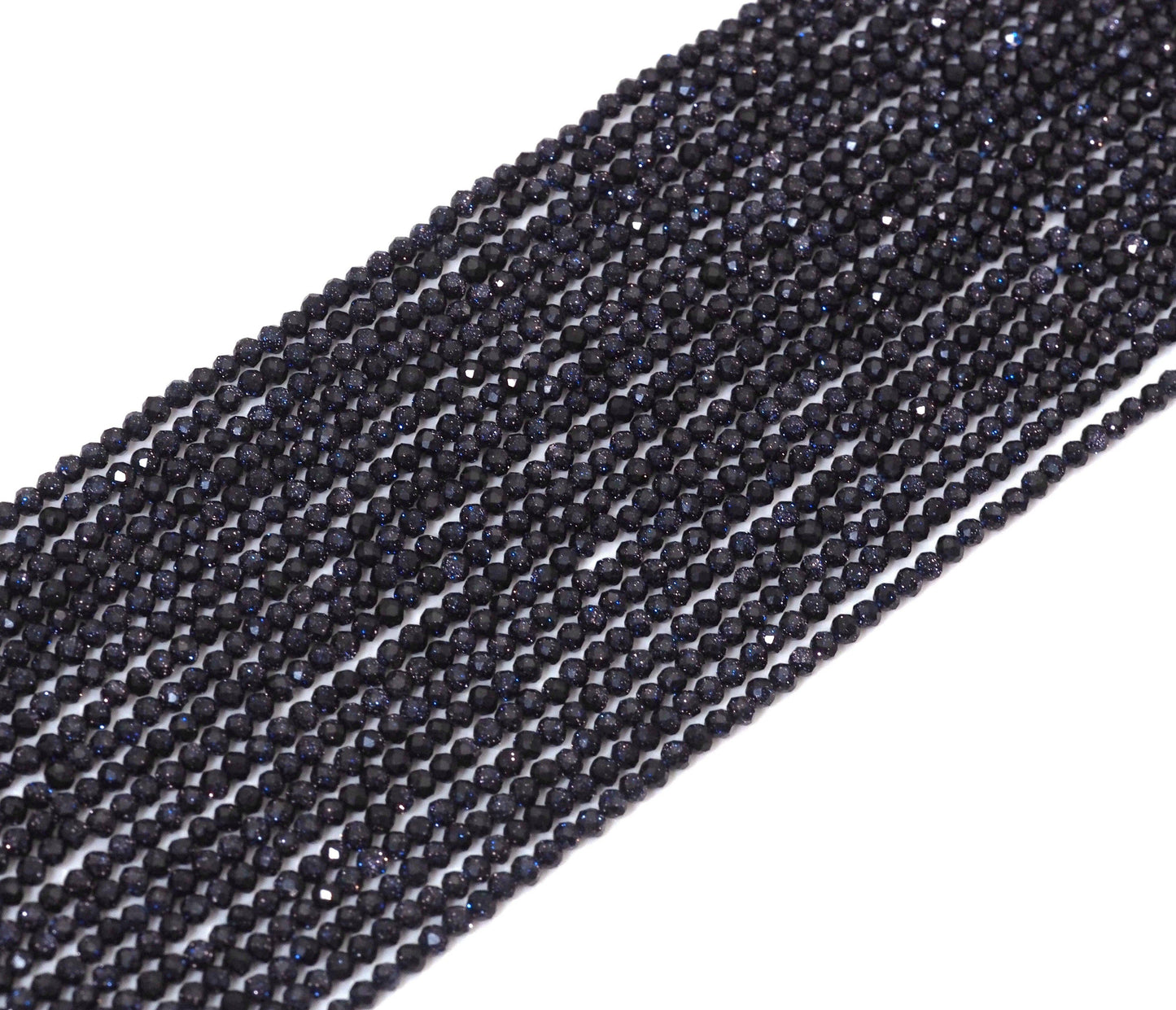 Blue Goldstone Round Faceted Beads, 2mm/3mm/4mm, Sku#U1481