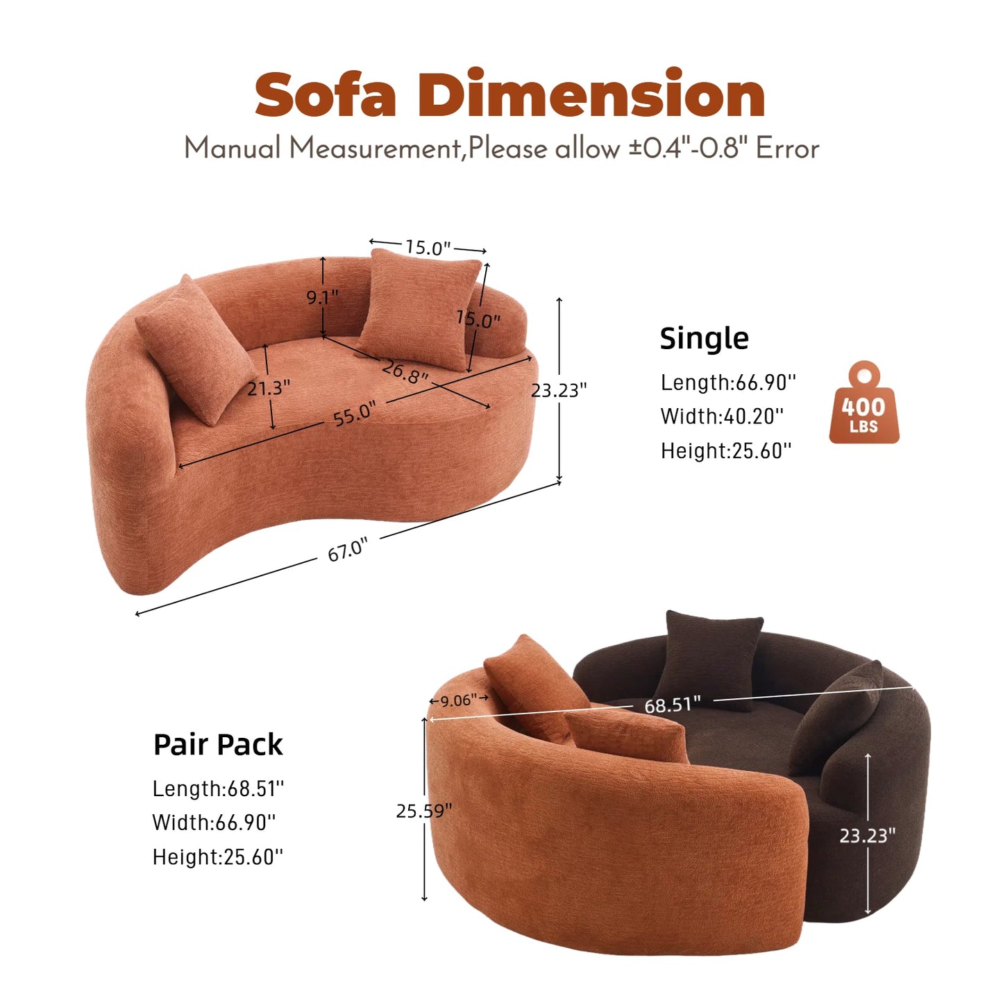 LY-042 S-Curved Chenille Sectional Sofa