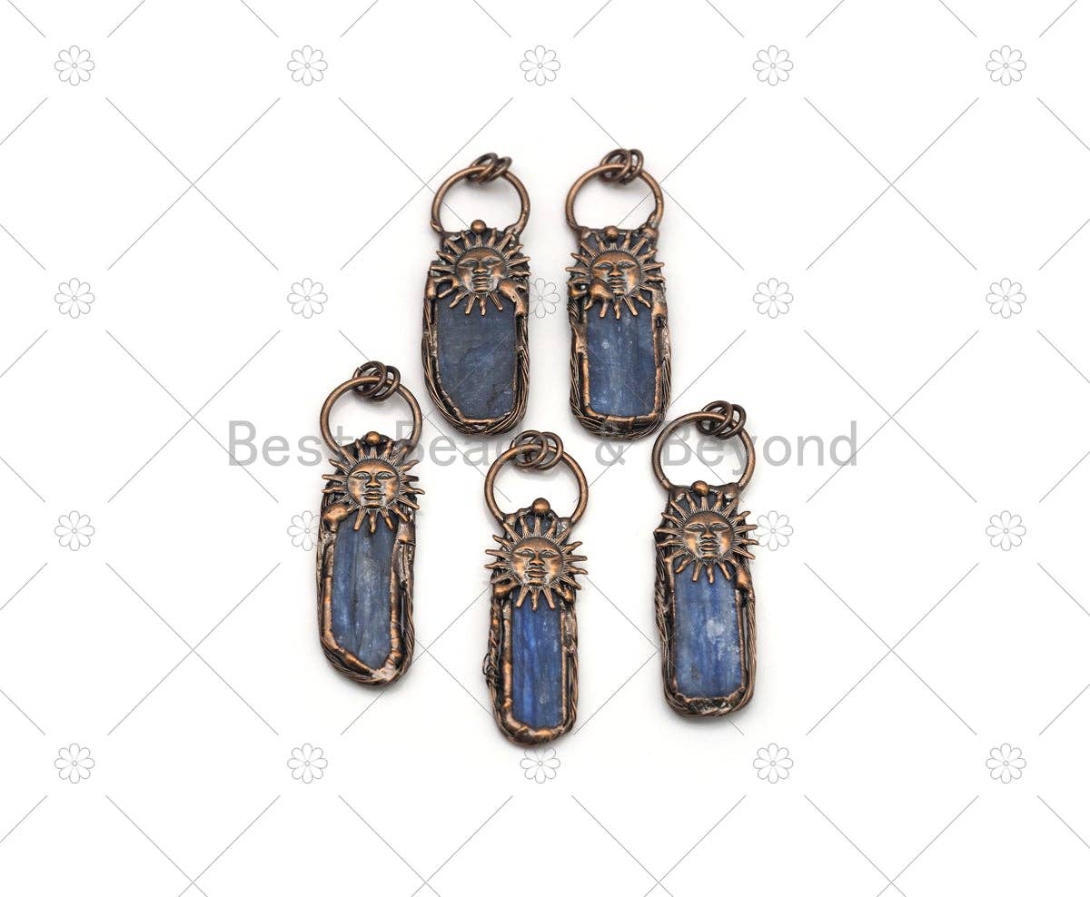 New!!! Blue Kyanite with Sunflower Pendant, Sku#YT11C