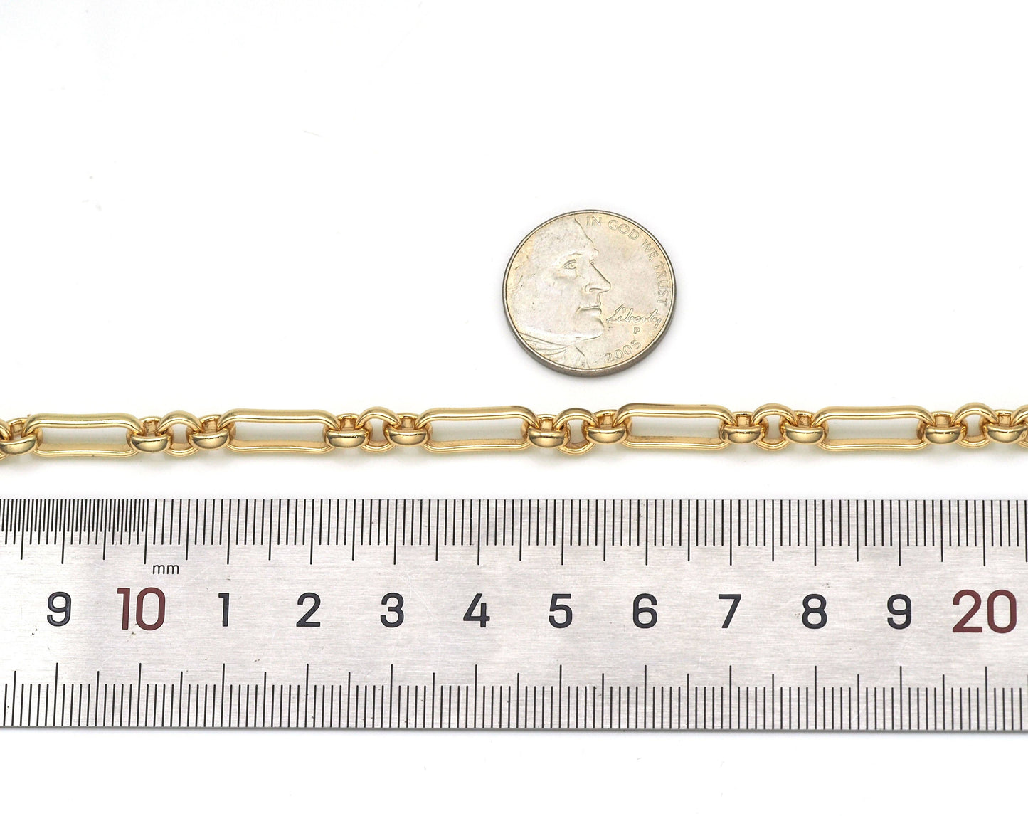 Mixed Paperclip Fancy Gold Chain, sku#M406