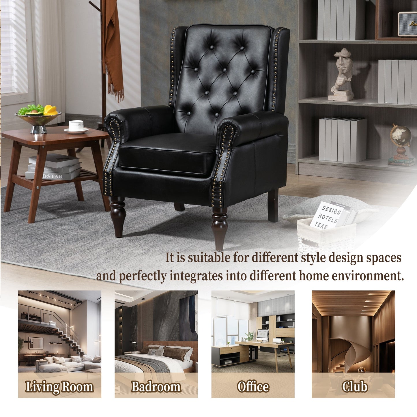 Wood Frame Armchair - Modern Accent Chair