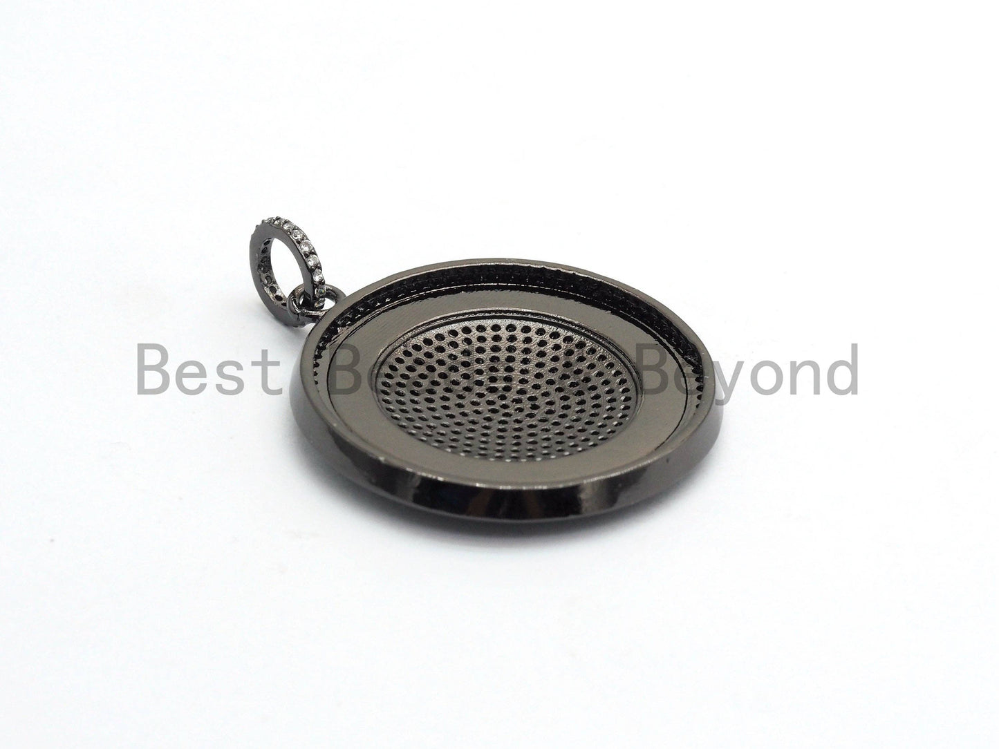 35mm LARGE Enamel Colorful Round CZ Pave Focal Pendant,CZ Micro Pave Oil Drop Round pendant,Enamel pendant,Enamel Jewelry,sku#F596