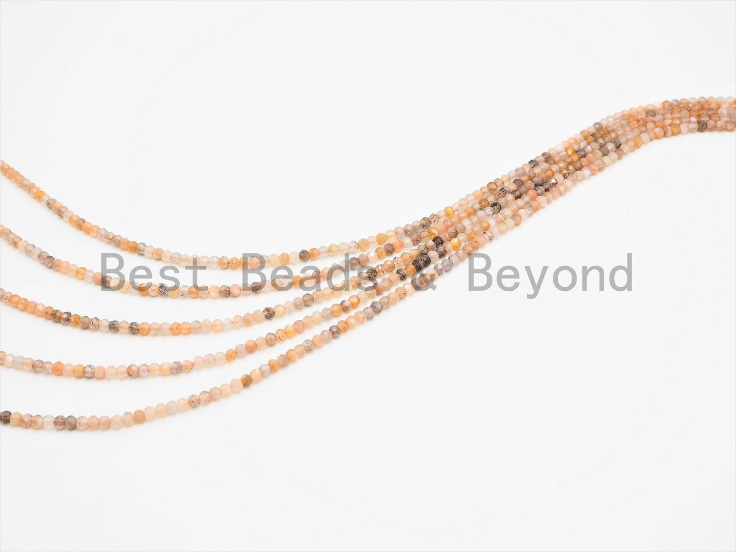 High Quality Natural Mixed Color Moonstone Beads,2x3mm/3x4mm Rondelle Faceted beads, Peach Gray Gemstone Beads, 15.5inch strand, SKU#U369