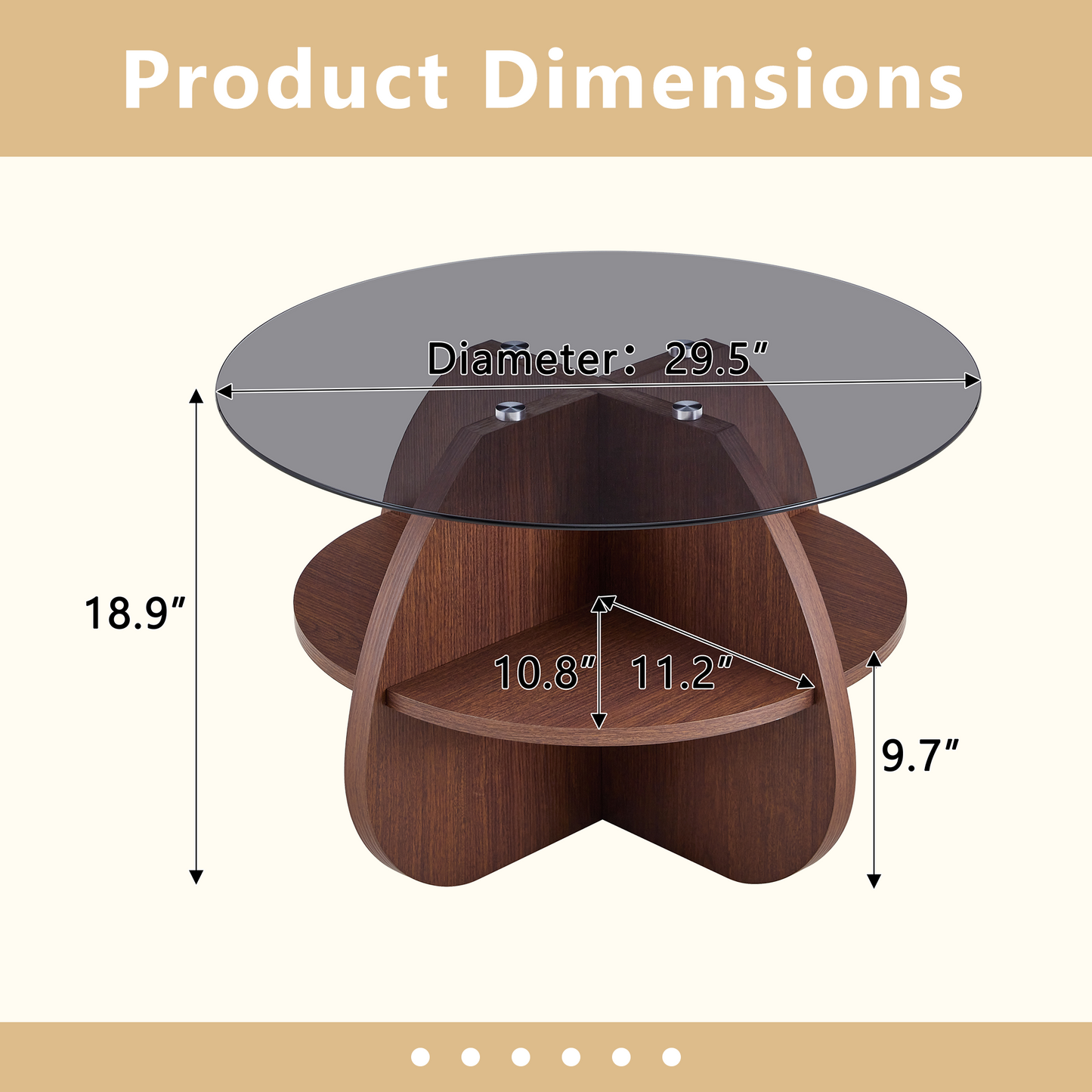 Creative Cross-Structure Round Coffee Table
