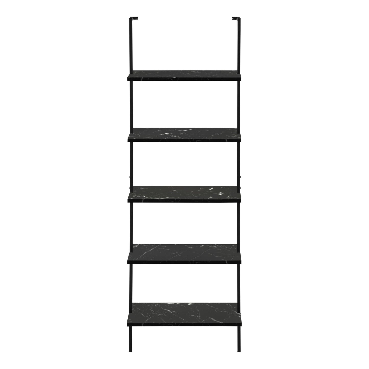Bookshelf, Bookcase, Etagere, Ladder, 5 Tier, For Office, Marble Look Contemporary & Modern