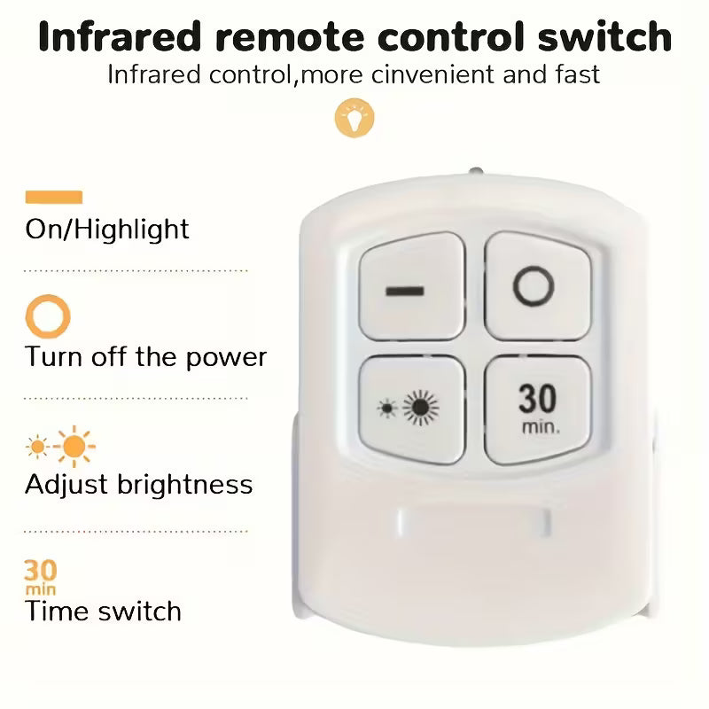 5pcs Smart Wireless LED Under-Cabinet Lights – Remote Control