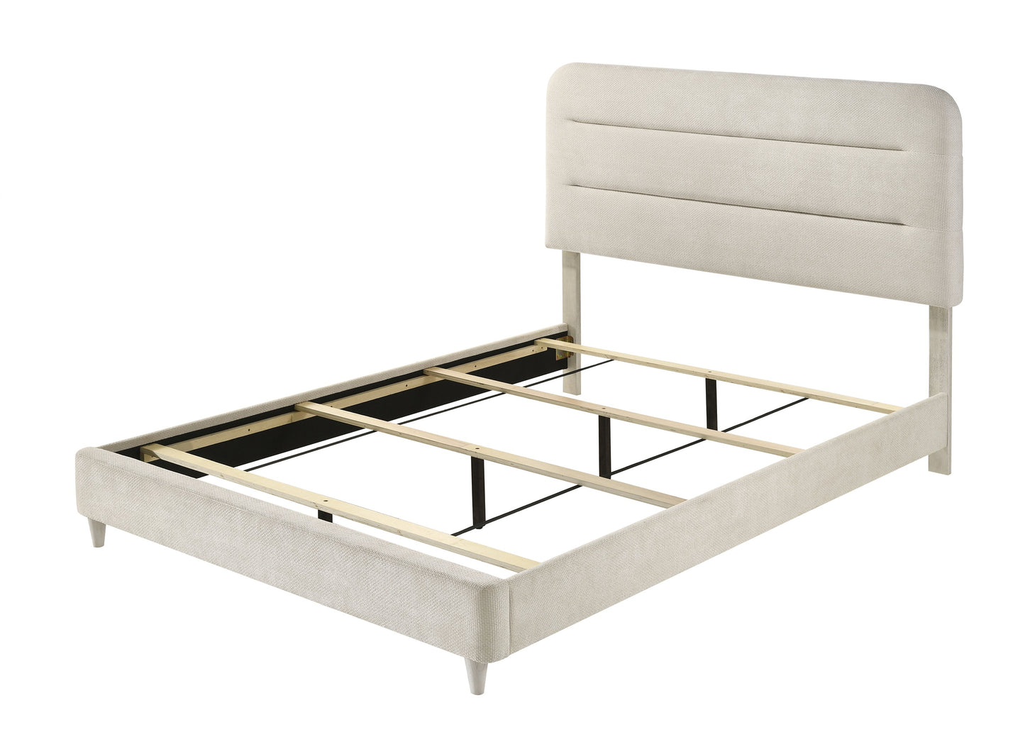 Plush Upholstered Design 1pc Queen Size Panel Bed