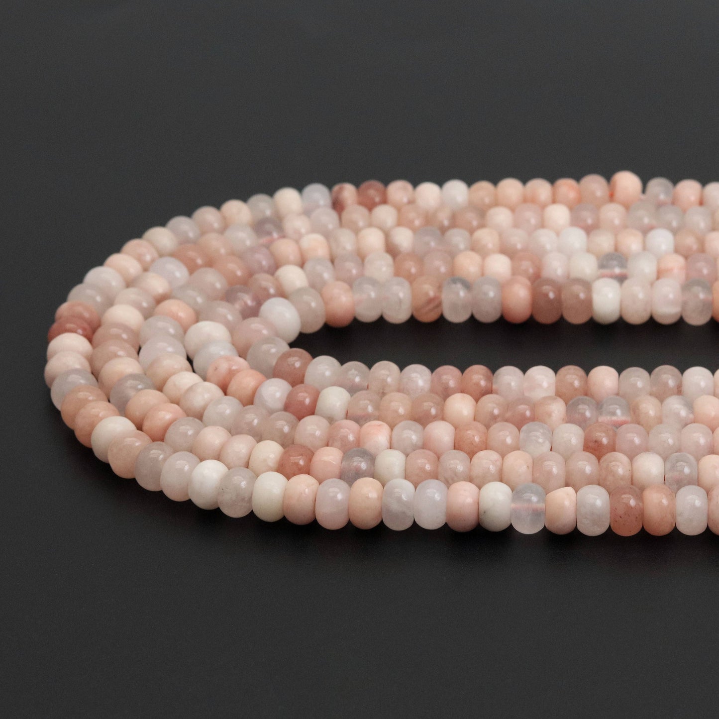 5x8mm Smooth Rondelle Pink Aventurine Beads, Sku#U1918