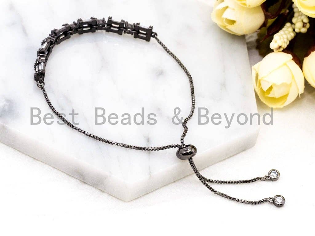 Adjustable Bracelet,Clear CZ Bezel /Tube bracelet, SKU#P23