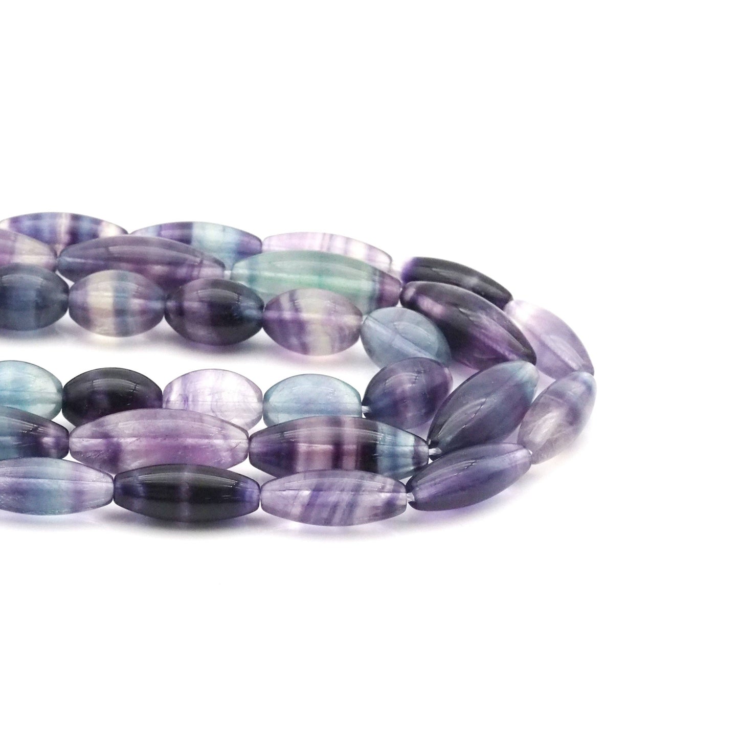 Genuine Fluorite Smooth Rice Beads, 10x14mm/8x20mm/10x25mm, Sku#U1561