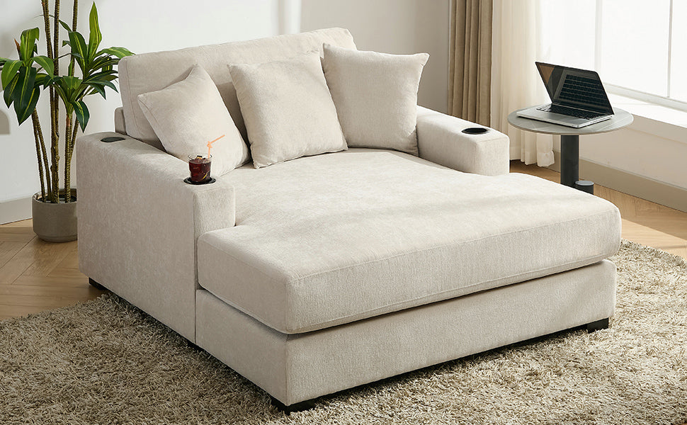 55" Oversized Chaise Lounger - Modern Style Sofa Couch