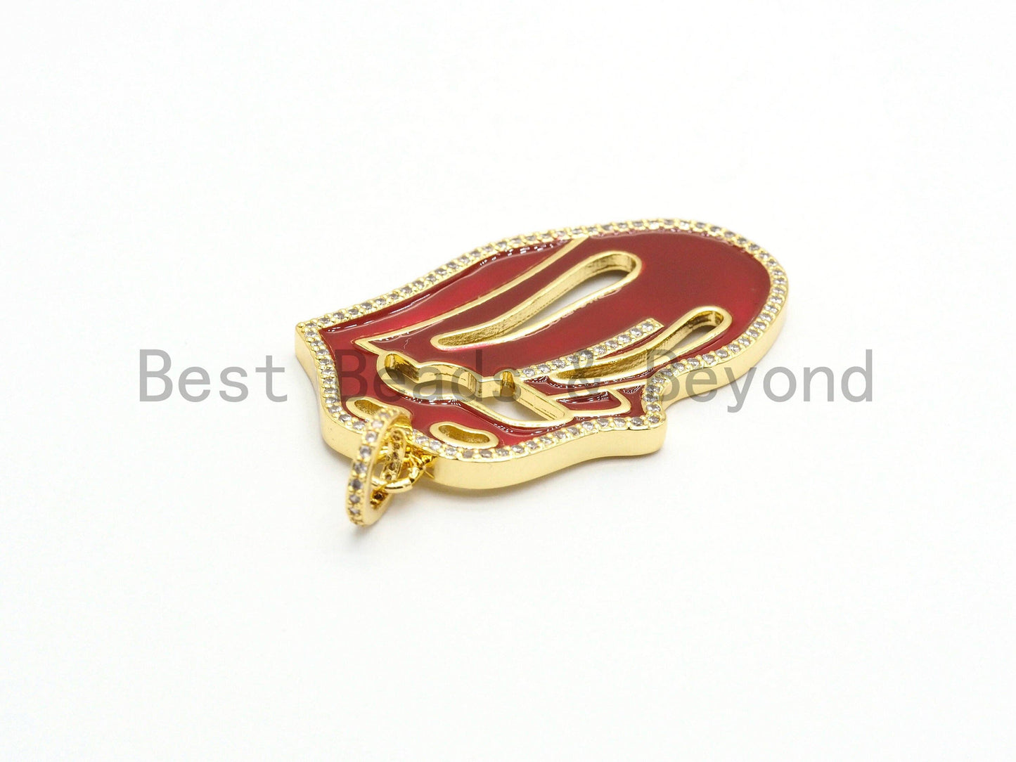 LARGE NEW Enamel Colorful Mick Jagger Rolling Tongue Pendant,CZ Micro Pave Tongue pendant,Enamel pendant,Enamel Jewelry, 32x47mm, #F583