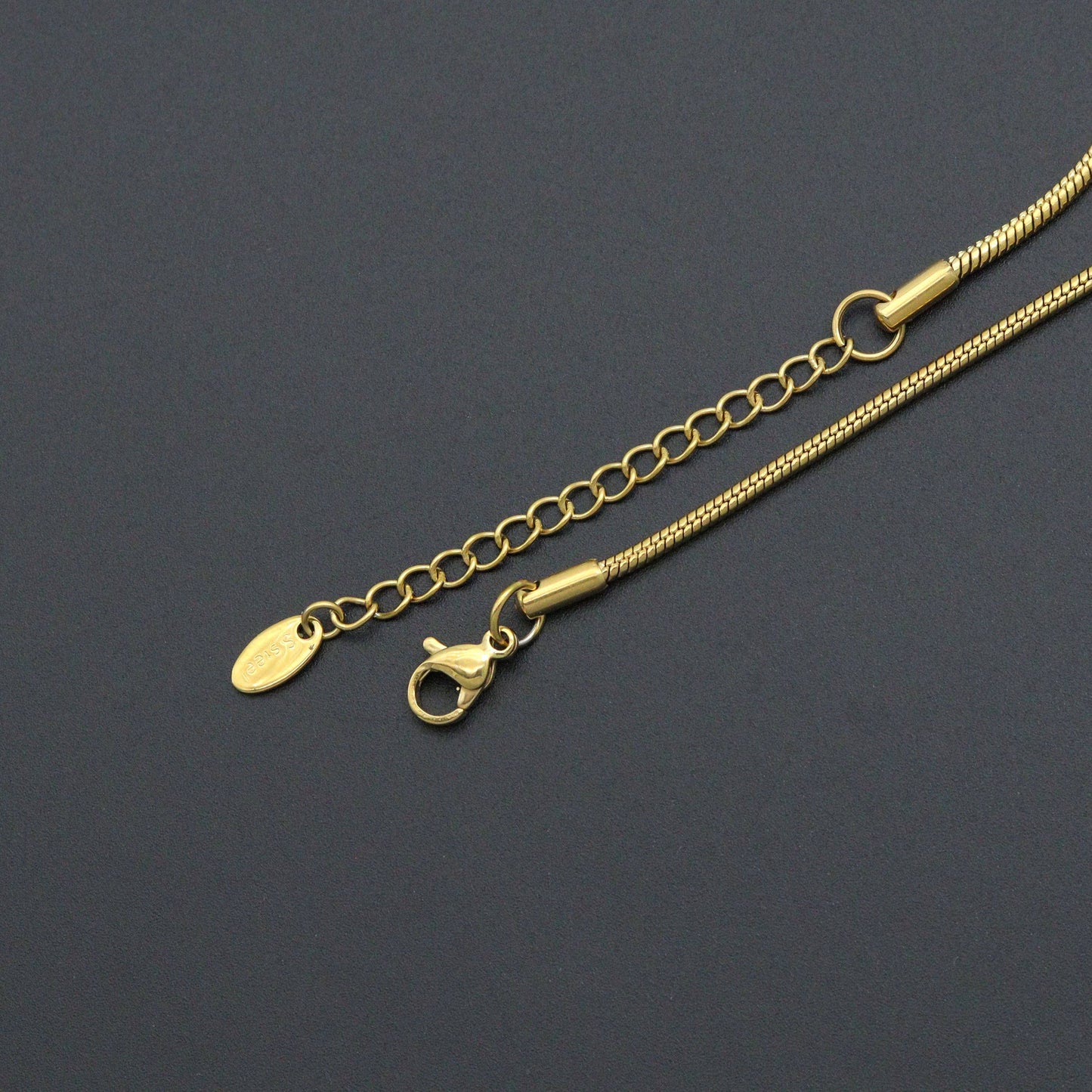 Bold Gold Cresent Moon Necklace, Sku#O127