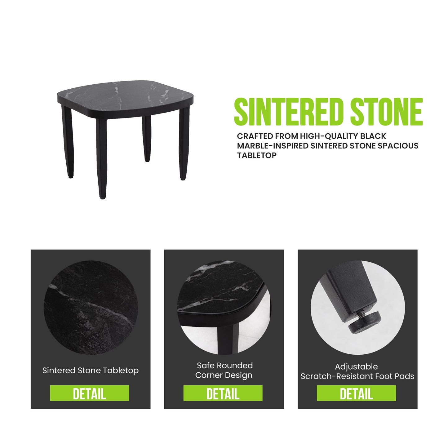 Modern Outdoor Elegance Arc 23.6'' Side Table