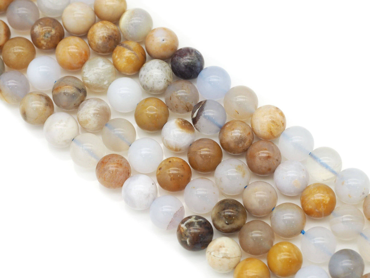 Genuine Blue Lace Agate Round Smooth Beads, Sku#U1344
