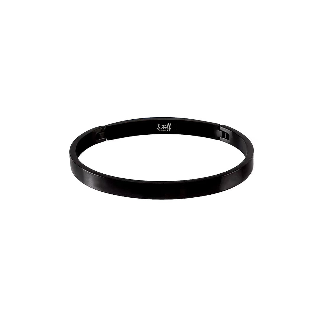 BG300B B.Tiff Simplicity Narrow Matte Black Bangle Bracelet