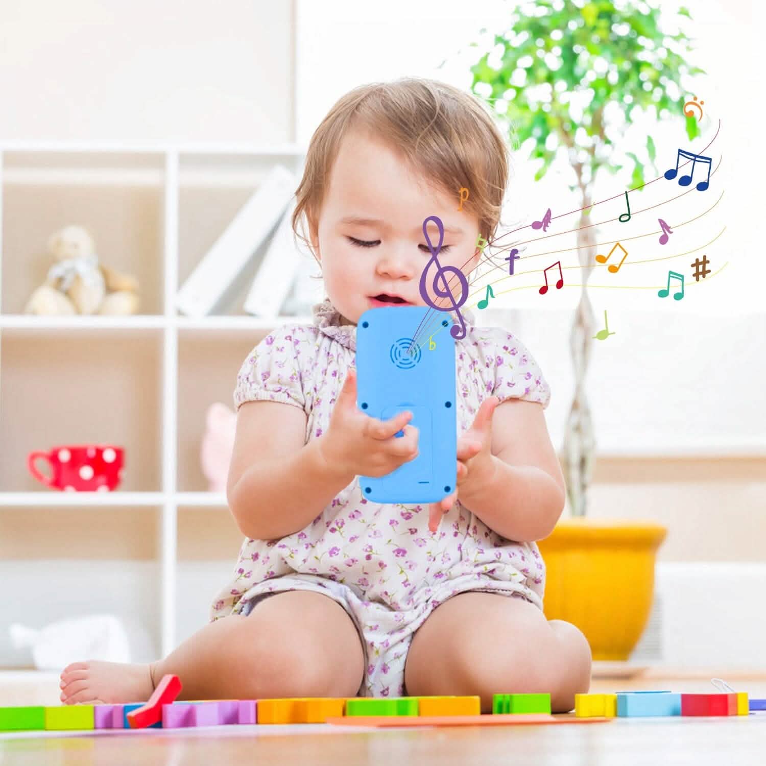 Téléphone Interactif Éducatif pour Bébé avec Musique et Lumières
