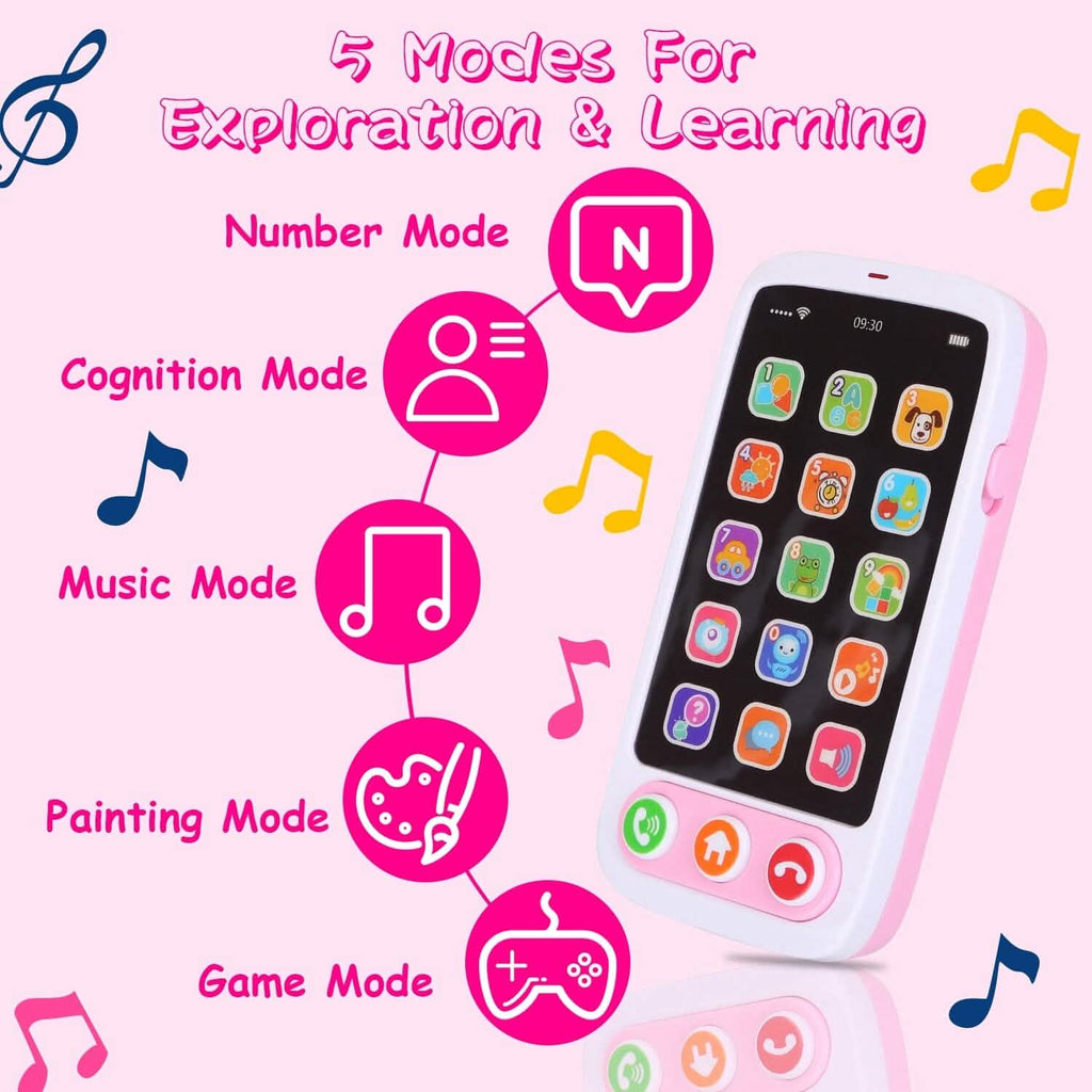 Téléphone Interactif Éducatif pour Bébé avec Musique et Lumières