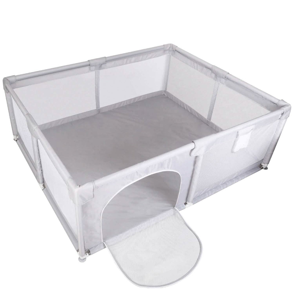 Baby Playpen with Anti-Suction Base Zipper Door