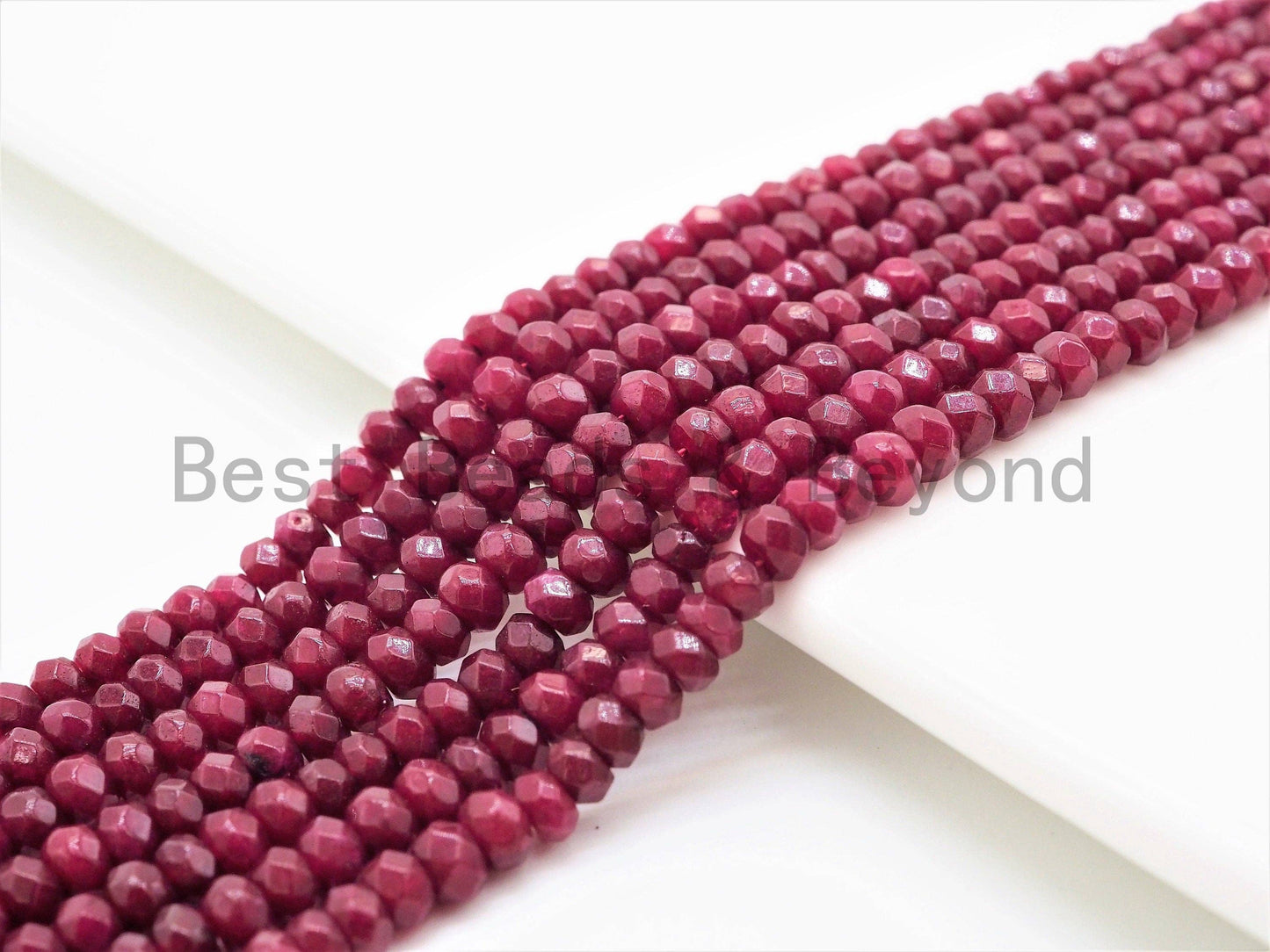 2x3mm/2x4mm Faceted Rondelle Dyed Ruby Jade beads,Red Gemstone beads, Ruby Jade Beads, 15.5inch strand, SKU#U324