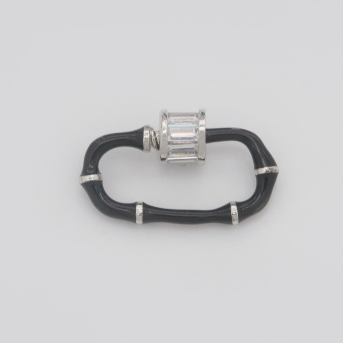 Baguette Oval Enamel Clasps, Color Oval Clasps, CZ Screw Lock Enamel Link Connector L-518~L-529