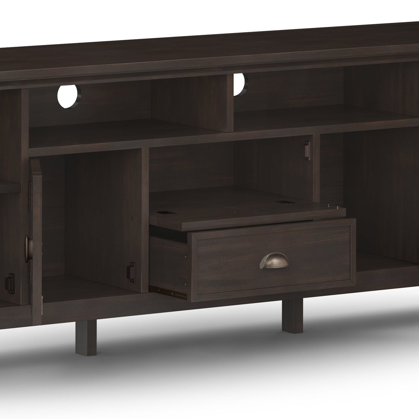 Redmond 72 Inch Wide Solid Wood TV Stand in Brunette