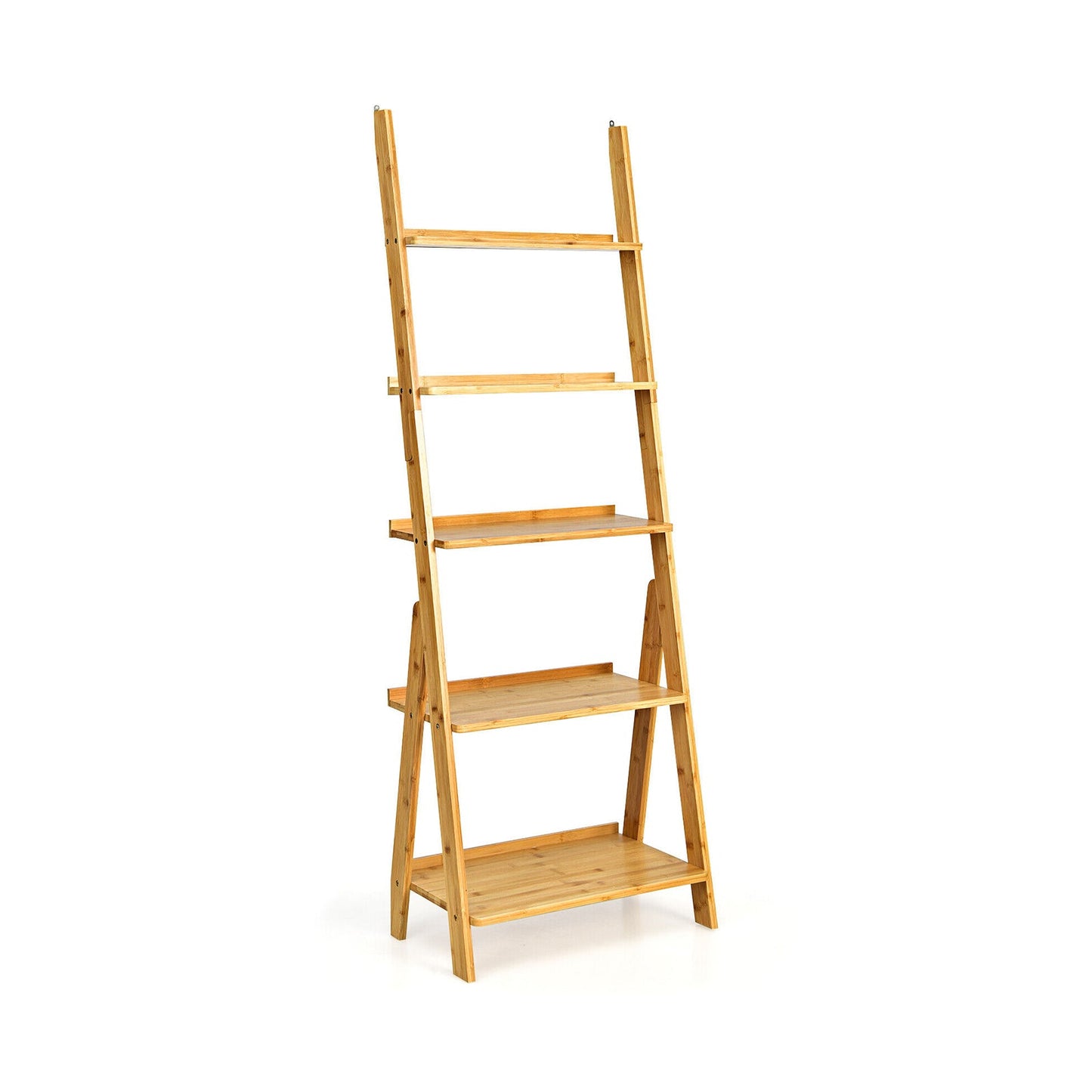 5-Tier Bamboo Ladder Shelf for Home Use