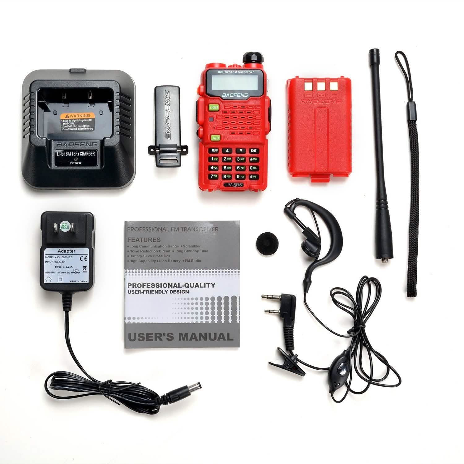 BAOFENG UV-5R5 Red Walkie Talkies