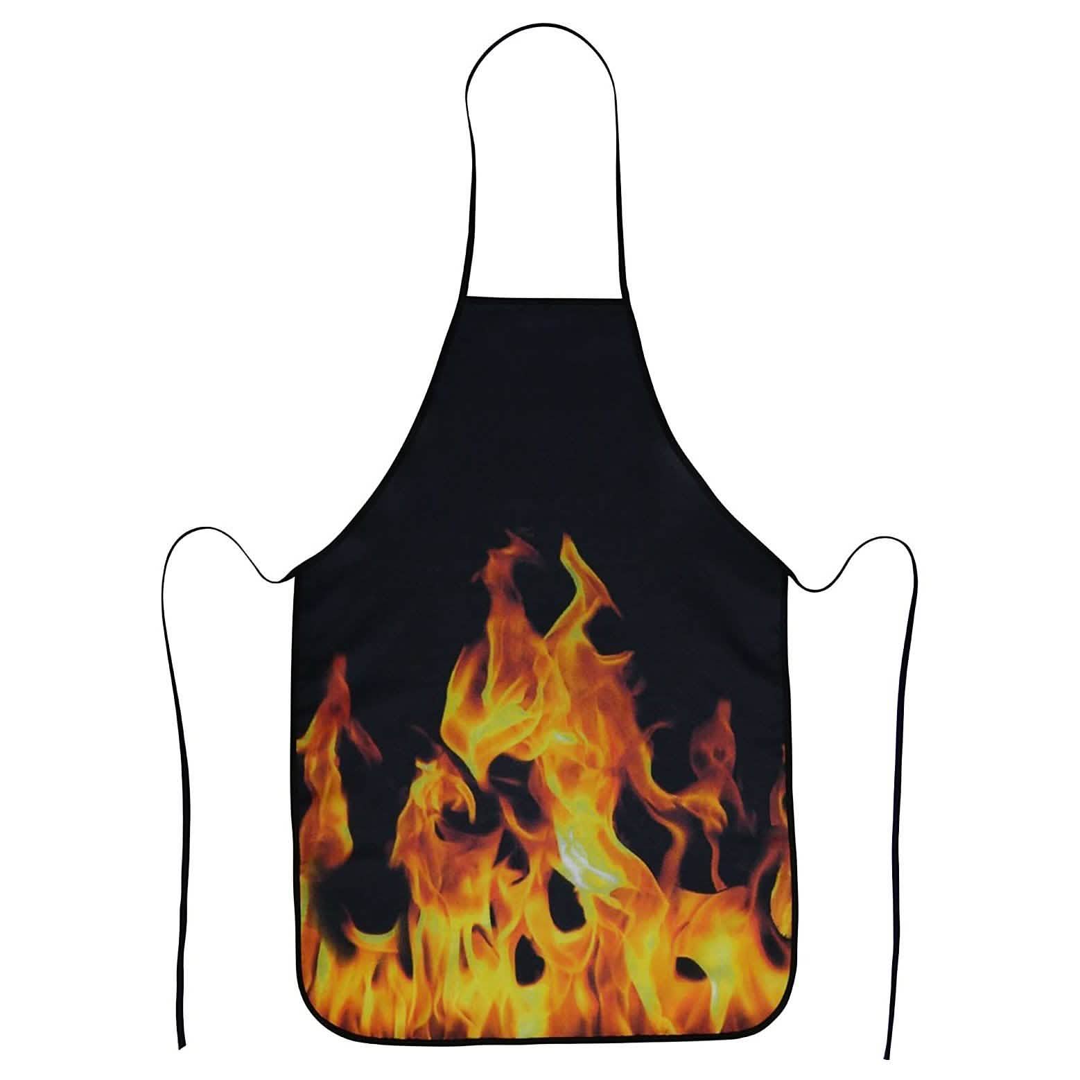 Barbecue Apron with Flame Design