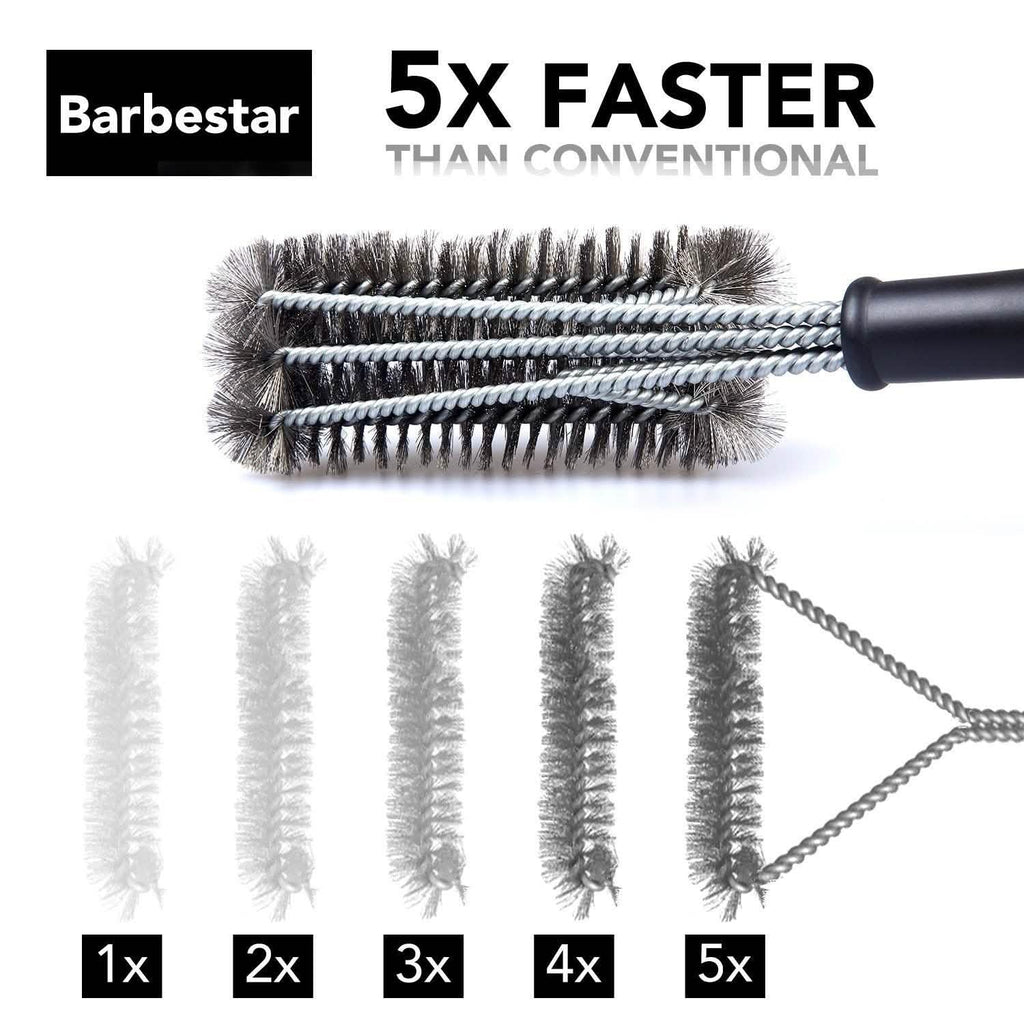 Barbestar 18インチ 3-in-1 安全バーベキューグリルブラシ ワイヤーブラシ