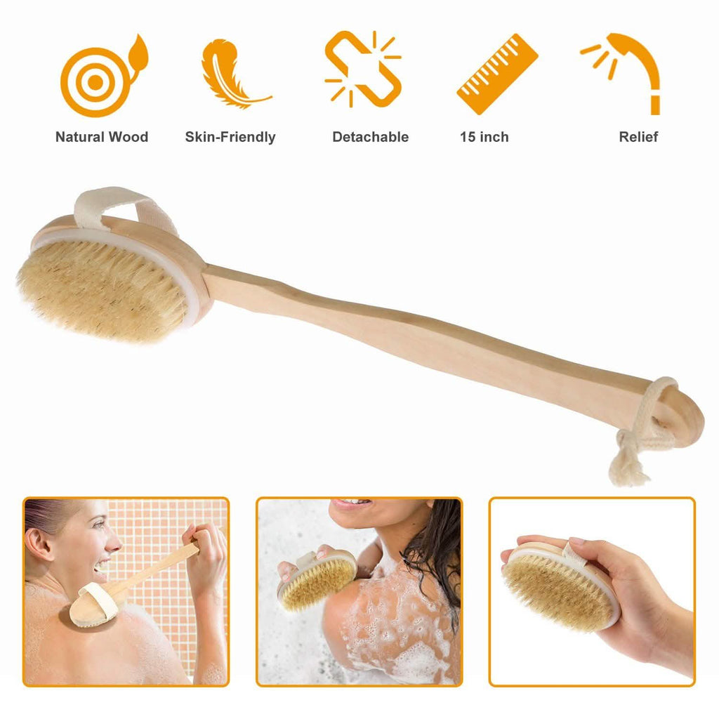 Brosse de bain 38 cm Nettoyant pour le dos du corps sous la douche