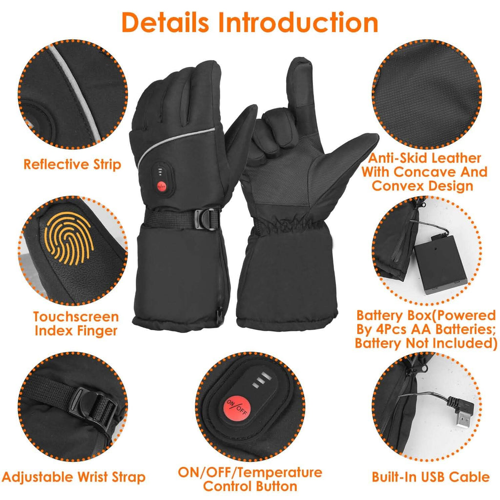 Battery Powered USB Touchscreen Thermal Gloves