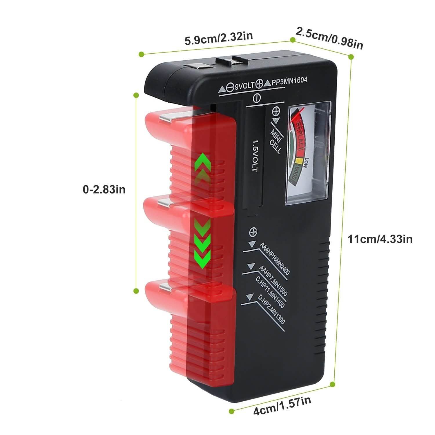 Battery Tester Checker Universal For AA AAA C D 9V 1.5V Button Cell Battery
