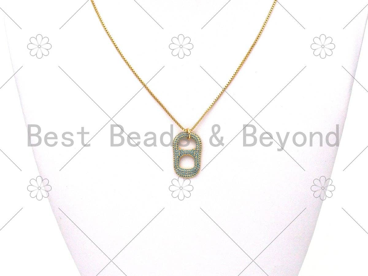 Colorful Micro Pave CZ Soda Pop Tab Shape Pendant,18K Gold Filled CZ Charm,Necklace Bracelet Charm Pendant,16x25mm,Sku#F1412