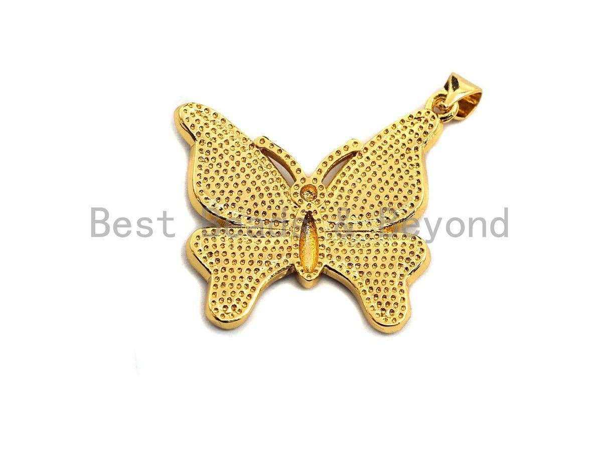 Enamel Bufferfly Pendants Charms, Metal Gold Enamel Butterfly Pendant, Black White Enamel Bufferly, 25x28mm,sku#Z405