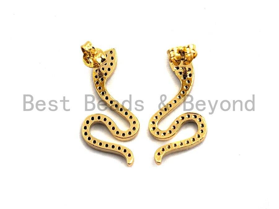 CZ Micro Pave Rainbow Naja Naja Atra Earring, Sku#J124